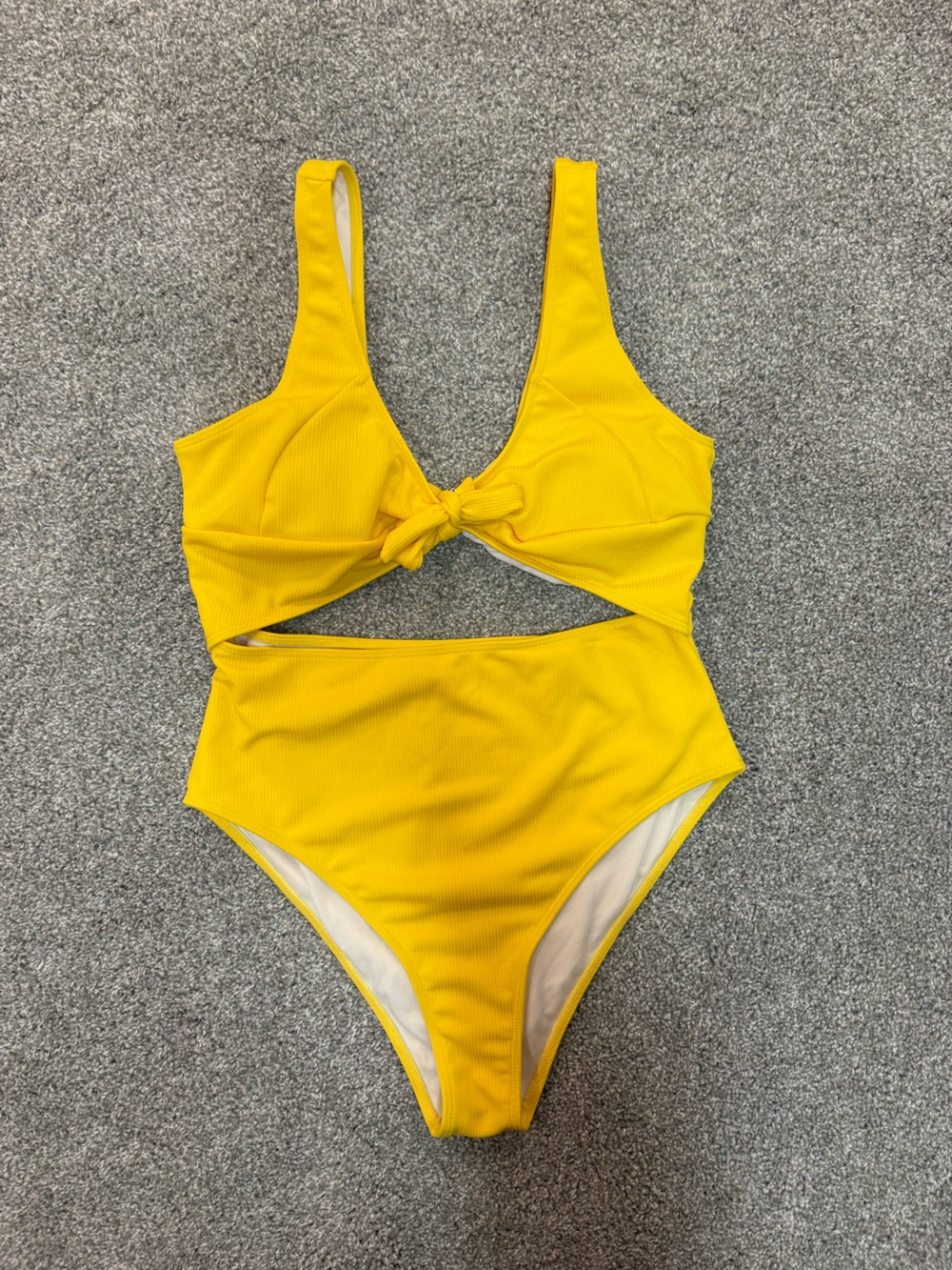 Women’s Yellow One-Piece Tie-Front Swimsuit